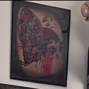 8.5x 11 wooden Colorful Butterfly Art Print